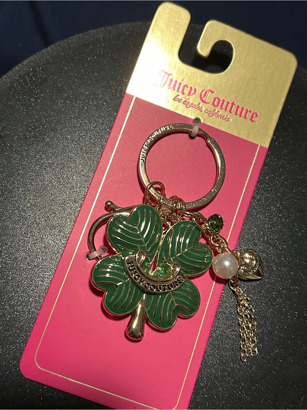 JUICY COUTURE LUCKY CHARM FOUR-LEAF CLOVER PURSE CHARM/KEY CHAIN/NWT!